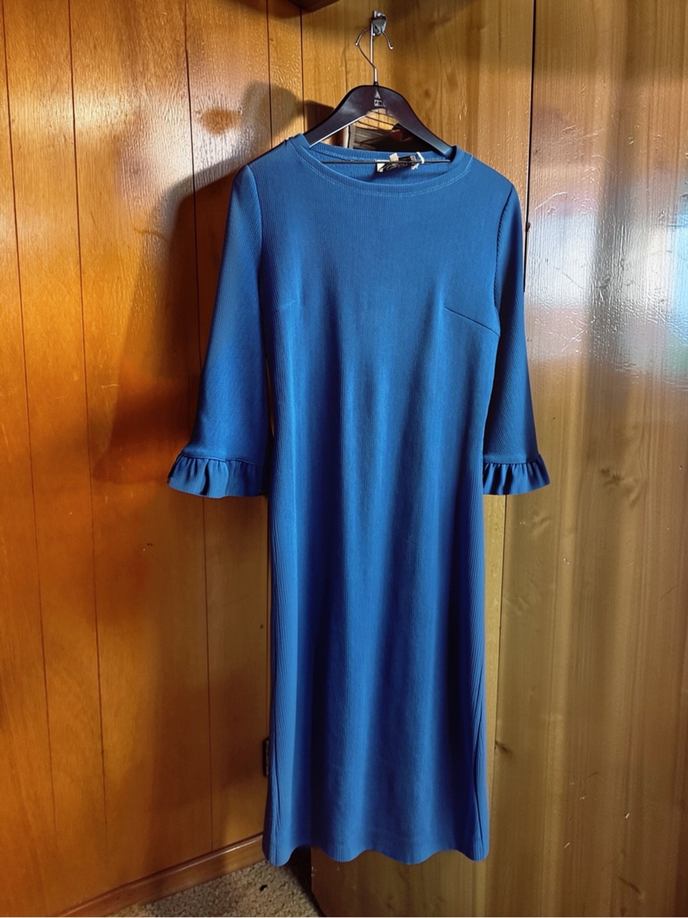 Dainty Jewells - Blue Ruffle Sleeve Shift Dress